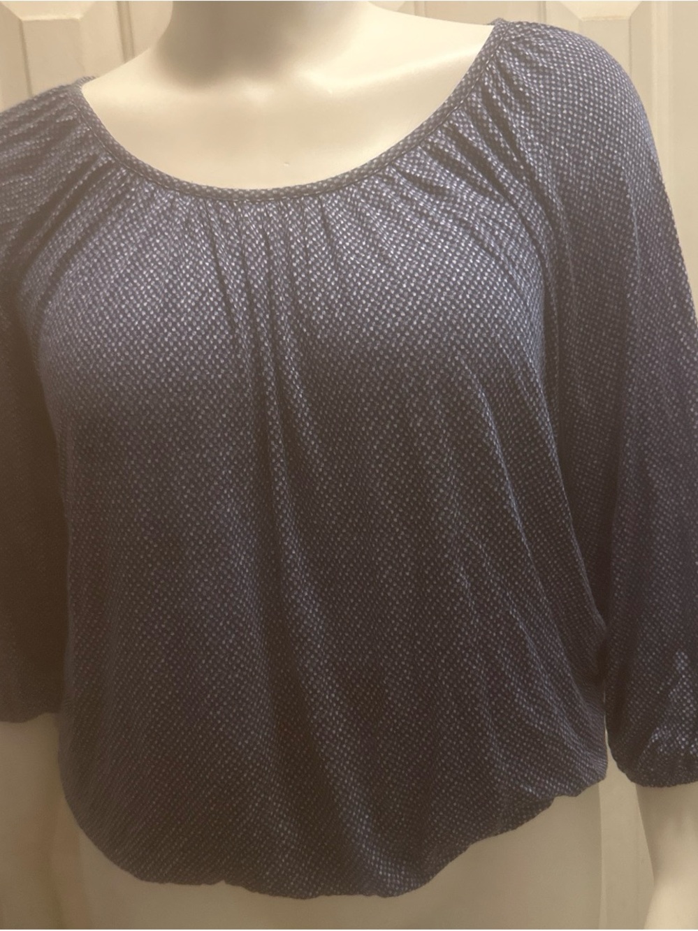 Michael Kors Navy Blue Patterned Blouson Tunic